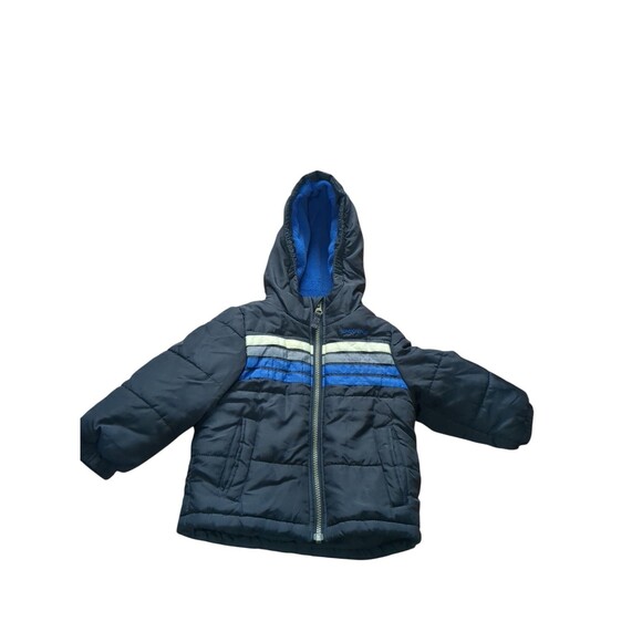 London Fog Boy's Toddler Blue Puffer Coat With Hood  Size 2T - Picture 4 of 11